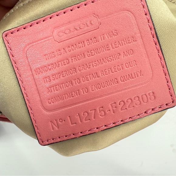 COACH Kristin Pink Leather Shoulder Crossbody Hobo Bag Purse F22308 - Picture 6 of 17